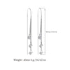 Elegant Drop Earrings For Women Bright Crystal Zirconia Square Copper Long Tassel Dangle Ear Piercing Line Accessory - Image 4