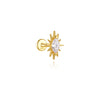 1PC Silver Vintage Threaded Flat Back Cartilage Stud Earring Sun Shell Fish Flower Knot CZ Piercing Jewelry - Image 10