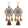 Retro Flower Hollow Round Earring for Women Geometric Gold Color Waterdrop Pendant Jewelry Ethnic Antique Jewelry - Image 11