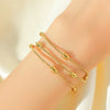 Woven Link Stainless Steel Bracelet with Gold Tone Finish - Image 22