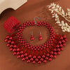3pcs/set Multi Layer Imitation Pearl Jewelry Set Party Colorful Necklace Earrings Bracelet Set For Women African Jewelry Gifts - Image 3