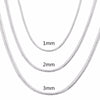 45-60cm Silver 1MM/2MM/3MM Snake Chain Necklace For Men Women Jewelry for pendant - Image 1