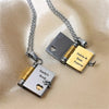 Stainless Steel Couple Book Pendant Necklace Titanium Steel Love Opening and Closing Book Women's Sweater Chain - Image 4