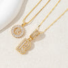 2Pcs Full CZ Zircon Iced Crystal Initial Letter Flower Necklace Women Copper A-Z Alphabet Pendant Couple Jewelry Birthday Gifts - Image 27