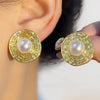 Korean Irregular Baroque Bimitation Pearl Round Stud Earring for Women Gold Color Earring Jewelry Simple Valentine's Day Gift - Image 1