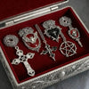 5Pcs Gothic Necklace Set For Women Halloween Jewelry Heart Bat Spider Cross Pendant Sweater Chain Daily Accessories Gift - Image 1