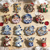 Christmas Enamel Brooch Vintage Blue White Porcelain Style Santa Snowman Cat Reindeer Lapel Pin Xmas Festive Badge CoatSweater - Image 4