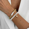 2Pcs/Set Elegant Imitation Pearl Bracelet for Women Bohemian Elastic Rope Chain Bracelet with Heart Pendant Jewelry Gift - Image 1