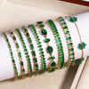 Mix Style Green Micro-inlaid Zircon Tennis Bracelet for Women Men Bracelet Jewelry Accessories - Image 3