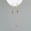 Silver Ear Needle Minimalist Tassel Hoop Earrings For Women Crystal Zircon Huggie Earring Jewelry - Image 11