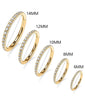 Hinged Stainless Steel Segment Piercing Ring with Stone Detail in 6 mm to 14 mm Sizes - Image 32