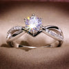 6 Claws Zirconia Stone Rings for Women Silver Color Proposal Band Accessories Bridal Jewelry - Image 1