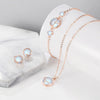 Silver Jewelry Set Antler Moonstone Crystal Earrings Bracelet Necklace Elegant Christmas Ladies - Image 3