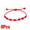 Lucky Knots Bracelets Handmade 7 Knot Black Red String Bracelet Braided Adjustable Bracelet Lover Friendship Bangle Lucky Bangle - Image 12