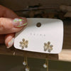 Zircon Flower Earring Female Temperament Tassels Imitation Pearl Drop Earrings for Women Jewelry Gif - Image 4