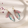 Rainbow Gradient Color Resin Double Butterfly Wings Long Drop Earrings for Women Gold Plated Alloy Wedding Jewelry - Image 7