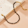 316L Stainless Concise Steel Black Glass Stone Necklace Bracelet Suit For Womens TrendNon-fading jewelry Set - Image 11