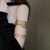 Punk Gold Plated Stainless Steel Open Bracelet Vintage Portrait Coin Long Tassel Arm Bracelets Bangle Ladies Hand Jewelry K - Image 5