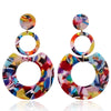 Acrylic Clip on Earrings Long Geometric Square Circle Without Piercing Ear Clips for Women - Image 7