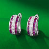 Cute Female White Blue Zircon Stone Round Hoop Earrings Silver Color Wedding Jewelry For Women - Image 7