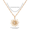 1Pcs Shining Rhinestone Unique Design Sun Star Moon Three In One Pendant Necklace Retro Women's Daily Versatile Party Jewelry - Image 5