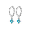Silver Rainbow Tassel Four Petal Flower Drop Stud Earrings for Women Sweet Girl Ear Bone Jewelry Accessories - Image 36