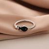 Creative Cute Animal Silver Jewelry Black Epoxy Fish Twist Opening Rings - Image 2