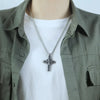 Vintage Nordic Celtic Knot Pattern Cross Necklace Pendant for Men Stainless Steel Chain Jewelry Amulet Necklace - Image 3