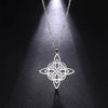 Stainless Steel Witchcraft Witch Knot Geometry Long Chain Necklace for Women Viking Pendant Chain Necklace Jewelry Gifts - Image 1