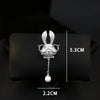 Glasses Rabbit Brooch Animal Lapel Pin for Women Elegant Rhinestone Jewelry with Pearl Pendant, Coat Shawl Wedding Gift - Image 6