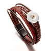 Punk Weave Magnet Buckle 117 Leather Bangle Fit 18mm Snap Button Bracelet Charm Jewelry For Women Men Gift - Image 8