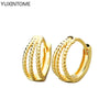 Silver Needle Double Circle Zirconia Earrings For Women Minimalism Vintage Geometry Hoop Earrings Jewelry - Image 27