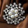 Wuli&baby Grey Pearl Snowflake Brooches For Women Unisex Big Party Casual Brooch Pins Gifts - Image 2