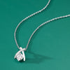 Teardrop Pendant Necklace with Clear Stone Accents - Image 1