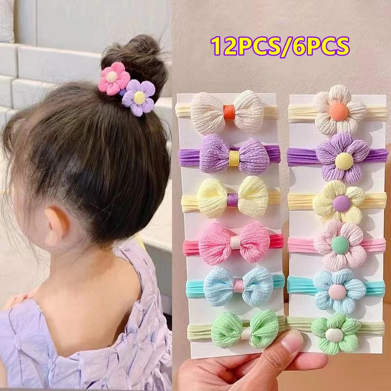 20PCS 10PCS Hair Accessories For Girl Elastic Hair Bands Flowers Style Hair Ring Children Birthday Party Headdress Headwear - Image 1