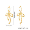 Vintage Style Bowknot Drop Earrings for Women Girls Simple Earings Piercing Ballet Ribbon Aesthetics Elegant Ear Jewelry Gifts - Image 6