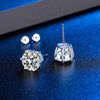 silver Gra six-jaw stud earrings Women Wedding Band Jewelry - Image 5