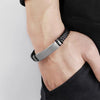 Braided Leather and Stainless Steel Bracelet with 21 cm Length - Image 27