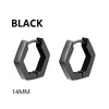 Punk Multiple Styles Black Stainless Steel Hoop Earrings For Men Women U Shaped Square Hexagon Earrings Gothic Ear Jewelry - Image 13
