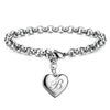 silver noble Heart 26 Letteres chain Bracelets for women party wedding Jewelry gifts - Image 1