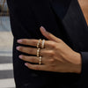 Stackable Water Drop Cubic Zirconia Ring in Gold-Tone Stainless Steel - Image 25