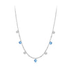Silver Station Necklace, Simulated Diamond Star Necklace Women CZ Chain Choker Necklace - Image 7