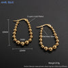 Mhs.sun Gold Plated Square Round Stainless Steel Hoop Earrings Cross Ball Beads Earring For Women Girls Wedding Jewelry - Image 8