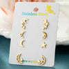 4Pairs Geometric Stainless Steel Heart Star Earring Moon Cross Ear Jewelry Set Girls Simple Classic Earrings Gifts Accessories - Image 14