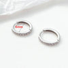 Stainless Steel Hoop Earrings with Multicolor Zircon Details - Image 27