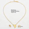 Gold Color Earrings and Necklace Jewelry Set for Party Zircon Stud Earrings Pendant Necklace Bangle Bride Jewelry Set - Image 3