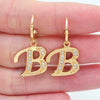 Gold Color Clear Zircon CZ Name Alphabet Initial Letter Dangle Earrings for Women - Image 2