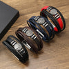 Handmade Leather Wrap Bracelets for Men Lucky Life Tree Charm Punk Layered Cuff Bracelet Male Wristband Hand Jewelry Accessories - Image 1