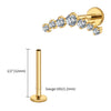 Titanium 16G CZ Cluster Climber Stud Earring Labret Helix Tragus Cartilage Stud Flatback Piercing - Image 20