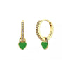 Rhinestone Small Circle Hoop Earrings Candy Color Heart Pendant Piercing Earrings for Women Gold plated Huggies Jewelry - Image 8
